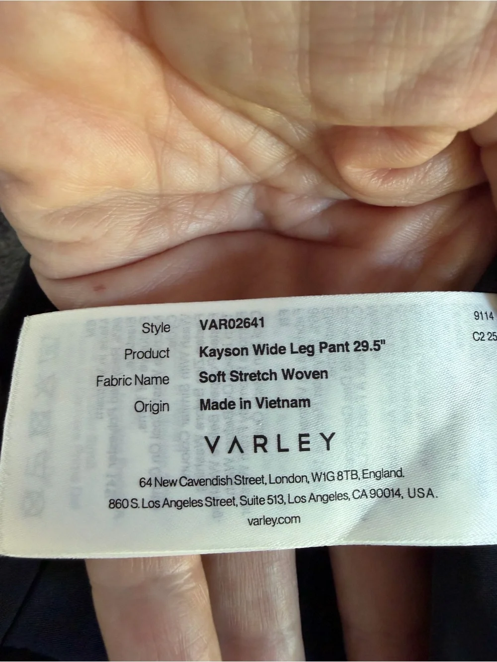 Varley Kayson Wide Leg Pant Black Soft Stretch Woven NWT Large Travel Office - Picture 6 of 6